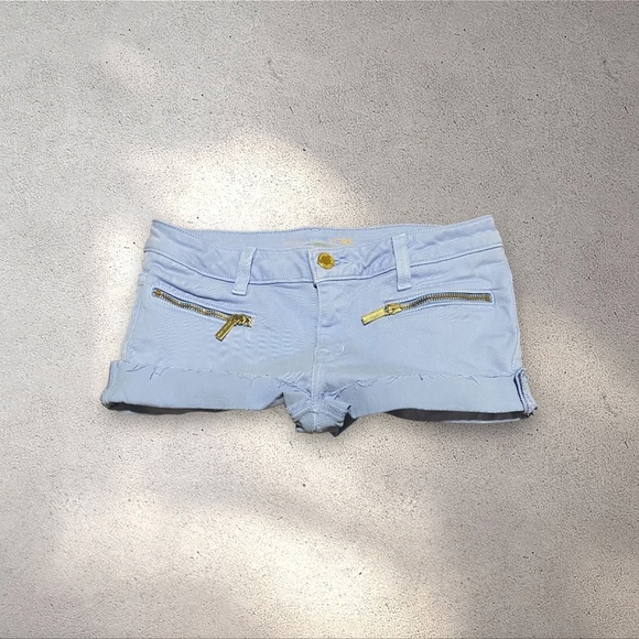 Michael Kors Blue Low Rise Mini Shorts - Picture 1 of 2